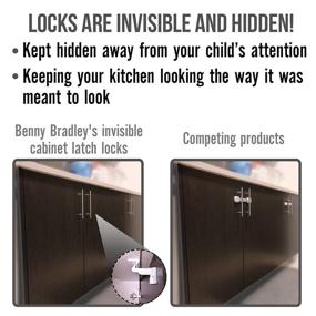 img 1 attached to 🔒 Improved 10-Pack Invisible Baby Proofing Cabinet Latch Locks - Easy Installation with No Drilling or Tools, Compatible with Most Cabinets, Drawers & Countertop Overhangs, Highly Secure