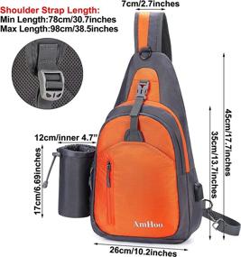 img 3 attached to AmHoo Backpack Crossbody Waterproof Port Black Outdoor Recreation and Camping & Hiking