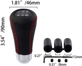 img 2 attached to 🚗 Enhance Your Car's Style & Performance with the Possbay Universal 5 Speed Manual Gear Shift Knob - Black Aluminum Alloy Leather Shifter Adapter with 3 Adapters: 7mm, 8mm, 12mm