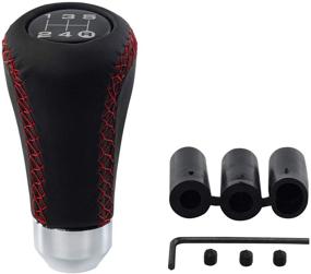 img 4 attached to 🚗 Enhance Your Car's Style & Performance with the Possbay Universal 5 Speed Manual Gear Shift Knob - Black Aluminum Alloy Leather Shifter Adapter with 3 Adapters: 7mm, 8mm, 12mm