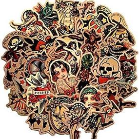 img 4 attached to 👩 50Pcs Sailor Jerry Stickers: Retro Pin Up Girls & Beauty Decals for Laptops & Teens
