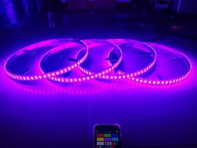 img 4 attached to 🚗 Enhance Your Truck's Look with IP68 15.5" 4PCS RGB Double Row LED Wheel Lights Kit: Bluetooth Controller, Multiple Color Changing