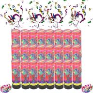 🎉 allinthree 6 inch party popper confetti popper (pack of 24): perfect for birthdays, weddings, graduations & more—you'll be amazed by its spring-powered cleanup! logo