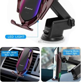 img 2 attached to 📱 Auto-Clamping Wireless Car Charger Qi Air Vent Dashboard Phone Holder 10W/7W - Compatible with iPhone 13/12/11/11 Pro/11 Pro Max/XS Max/XS/XR/X/8, Samsung S10/S9/S8/Note10/Note9