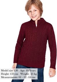 img 3 attached to Boyoo Boy's Cable Knit Sweater Half Zip Lightweight Casual Pullovers for Kids Ages 2-11