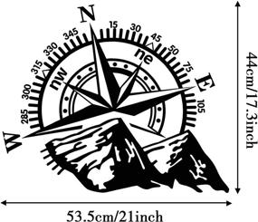 img 3 attached to 🚙 Стикер для автомобиля Лисиндер 21''x17.3'' с горным компасом - капот, боковая часть кузова, дверная графика - водонепроницаемый виниловый стикер для грузовиков JDM, внедорожников и внедорожных автомобилей (черный)