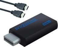 🎮 honshen wii to hdmi converter adapter black with 3ft hdmi cable - output video audio with 3.5mm jack audio - supports all wii display modes, compatible with full hd devices (black) logo