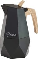 sasso moka pot espresso maker - italian stovetop coffee maker for gas or electric stove top, cafetera, cuban coffee maker, full bodied coffee logo