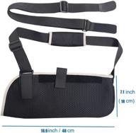 🩹 solmyr arm sling: ergonomic design for broken fractured arm elbow wrist - adjustable shoulder strap, split strap and waistband - universal fit for left and right arms (l) логотип