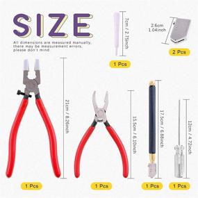 img 3 attached to Swpeet Glass Cutter Tool Kit - 9 Piece Set with Breaker Grozer Pliers, Curve Jaw Glass 🔪 Running Pliers, Rubber Tips, Pencil-Style Oil Feed Carbide Tip Glass Cutter, 2 Extra Blades, Oil Dropper, and Screwdriver