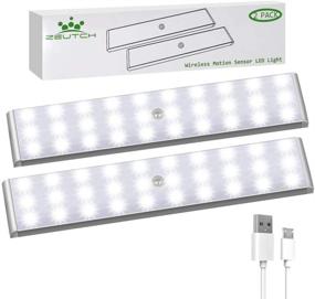 img 4 attached to Homelife LED Bars Motion Sensor Lights: Wireless Rechargeable 30 LED Under Cabinet Lighting (2 Packs) for Stairs, Wardrobe, Kitchen, Hallway