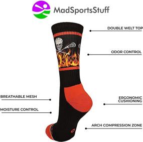 img 2 attached to Спортивная одежда для мальчиков Flaming Lacrosse Sticks от MadSportsStuff