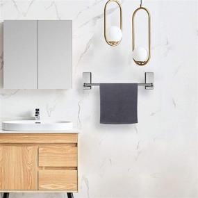 img 2 attached to Premium Bosszi 16-inch SUS 304 Stainless Steel Towel 🧼 Bar: Elegant Self-Adhesive Contemporary Design for Bathroom, Washroom, Kitchen, and more!