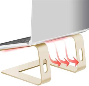 img 1 attached to 📱 Orionstar Laptop Stand: Ergonomic Aluminum Riser for Apple MacBooks Pro & Air - 10 to 15.6 Inch Notebook Computer Holder (Gold)