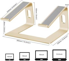 img 3 attached to 📱 Orionstar Laptop Stand: Ergonomic Aluminum Riser for Apple MacBooks Pro & Air - 10 to 15.6 Inch Notebook Computer Holder (Gold)