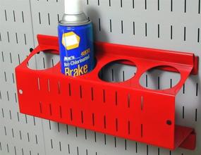 img 2 attached to 🔴 Red Wall Control Pegboard Spray Can Holder Bracket and Aerosol Can Organizer for Wall Control Pegboard and Slotted Tool Board