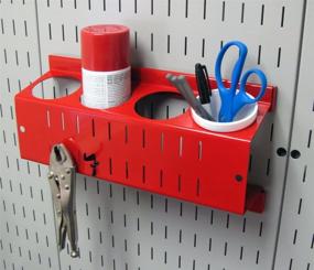 img 3 attached to 🔴 Red Wall Control Pegboard Spray Can Holder Bracket and Aerosol Can Organizer for Wall Control Pegboard and Slotted Tool Board