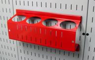 🔴 red wall control pegboard spray can holder bracket and aerosol can organizer for wall control pegboard and slotted tool board logo