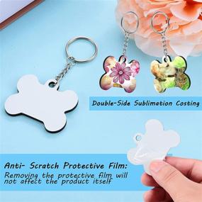 img 1 attached to Pieces Bone Shaped Sublimation Keychain Transfer