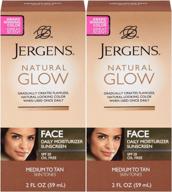 jergens natural glow spf daily facial moisturizer, medium to tan, 2 oz - 2 pack logo