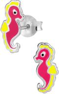 🐠 hypoallergenic nickel-free sterling silver seahorse stud earrings for children logo