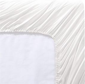 img 1 attached to 🛏️ Brielle Home King Size White Tencel Lyocell Sateen Sheet Set