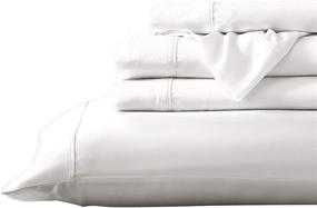 img 4 attached to 🛏️ Brielle Home King Size White Tencel Lyocell Sateen Sheet Set