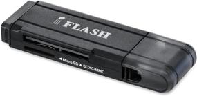 img 3 attached to [1 Pack] iFlash MicroSD Card Reader/Writer USB 3.0 Dual Slot - Supports SanDisk Kingston 256GB 128GB 64GB 32GB UHS-I Micro SDXC SDHC, Ultra/Extreme Speed