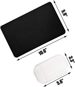 img 3 attached to 🚗 TuNan Non-Slip Car Dashboard Pads - Anti-Slip Mat for Cell Phone, Coins, Keys, Sunglasses and GPS - Large/Black 10.6" x 5.9" & Small/Clear 5.6" x 3.3