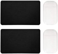 🚗 tunan non-slip car dashboard pads - anti-slip mat for cell phone, coins, keys, sunglasses and gps - large/black 10.6" x 5.9" & small/clear 5.6" x 3.3 logo