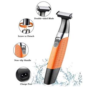 img 2 attached to Waterproof Electric Shaver for Men, Beard Trimmer, Wireless USB Rechargeable Body Groomer and Hair Remover - Perfect for Eyebrows, Facial Hair, and Body Hair – Suitable for Men and Women