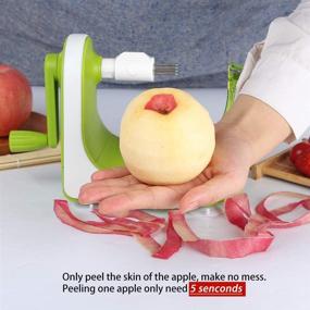 img 2 attached to 🍏 Cambom Manual Apple Peeler Slicer with Non-Slip Counter Grips and Automatic Hand Crank - 2 Replaceable Stainless Steel Blades and Protective Cover