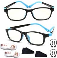 kids blue light blocking computer glasses: protect eyes from screen reading & gaming - anti harmful blue light, uv400 eyestrain & glare protection for boys & girls (blue-2pcs, ages 3-10) logo