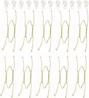 🍽️ fasunry 10 pack 8-inch plate hangers + 12 pack wall hooks for 7.5-8.5-inch decorative plates, antique china, and arts - ideal for antique plates логотип