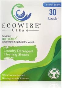 img 4 attached to 🍃 Ecowise Clean - Eco Friendly Laundry Detergent Sheets - Concentrated Biodegradable Washer Strips - Travel-Friendly Laundry Sheets for Sustainable Clean - Floral Scent - 30 Loads