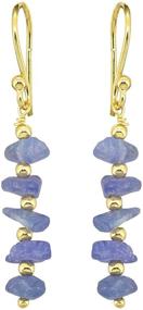 img 4 attached to YoTreasure Tanzanite Sterling Silver Dangle Earrings Birthstone Jewelry with Gold Plating