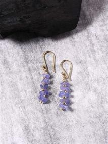 img 2 attached to YoTreasure Tanzanite Sterling Silver Dangle Earrings Birthstone Jewelry with Gold Plating