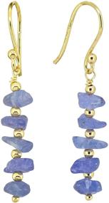 img 1 attached to YoTreasure Tanzanite Sterling Silver Dangle Earrings Birthstone Jewelry with Gold Plating