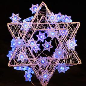 img 1 attached to 🕎 Stunning 10 ft Star of David Fairy String Lights: Battery USB Powered with Remote Control - Perfect for Jewish Holidays, Hanukkah, Passover, Shabbat Ornament Decor