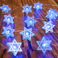 🕎 stunning 10 ft star of david fairy string lights: battery usb powered with remote control - perfect for jewish holidays, hanukkah, passover, shabbat ornament decor логотип