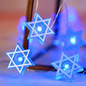 img 2 attached to 🕎 Stunning 10 ft Star of David Fairy String Lights: Battery USB Powered with Remote Control - Perfect for Jewish Holidays, Hanukkah, Passover, Shabbat Ornament Decor