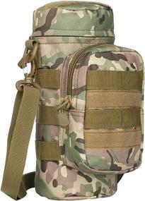 img 4 attached to 🧳 Tactical Water Bottle Carrier, Army Molle Pouch for Hiking, Camping, Outdoor Sports, and Travel