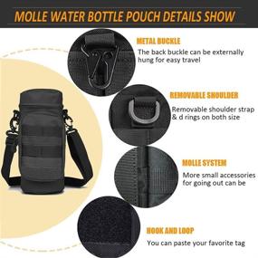 img 1 attached to 🧳 Tactical Water Bottle Carrier, Army Molle Pouch for Hiking, Camping, Outdoor Sports, and Travel