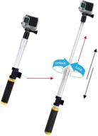 gopro waterproof telescopic pole - extend your reach with the number-one transparent floating hand grip and selfie stick for gopro hero 6/5/4/3 akaso yi 4k action camera logo