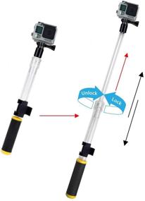 img 4 attached to Палка для селфи GoPro водонепроницаемая телескопическая - увеличьте свои возможности с прозрачной плавающей ручкой и палкой для селфи номер один для камеры GoPro Hero 6/5/4/3 AKASO YI 4K Action.