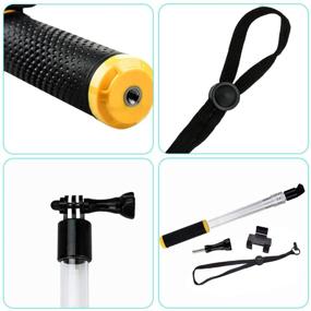 img 2 attached to Gopro Waterproof Telescopic Pole - Extend Your Reach with the Number-one Transparent Floating Hand Grip and Selfie Stick for GoPro Hero 6/5/4/3 AKASO YI 4K Action Camera