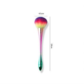 img 3 attached to 💅 Rainbow Nail Brush for Nail Art Dust Removal - Aluminum Handled Soft Brush for Acrylic UV Gel Powder Manicure Tool