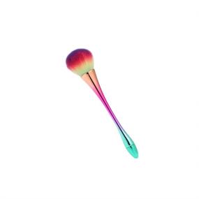 img 2 attached to 💅 Rainbow Nail Brush for Nail Art Dust Removal - Aluminum Handled Soft Brush for Acrylic UV Gel Powder Manicure Tool