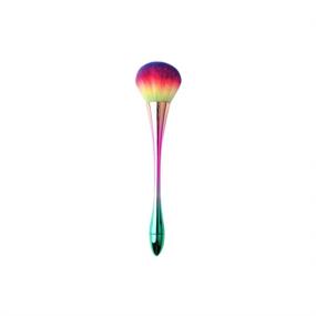 img 4 attached to 💅 Rainbow Nail Brush for Nail Art Dust Removal - Aluminum Handled Soft Brush for Acrylic UV Gel Powder Manicure Tool