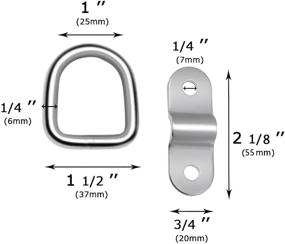 img 2 attached to Набор якорей для фиксации на крюках из нержавеющей стали Wayilea D-Ring - 12 шт. 1/4 дюйма для грузоподъемности 700 фунтов, идеально подходит для ремней с регулируемым механизмом затяжки, для перевозки грузов в кузове автомобиля или грузовика.